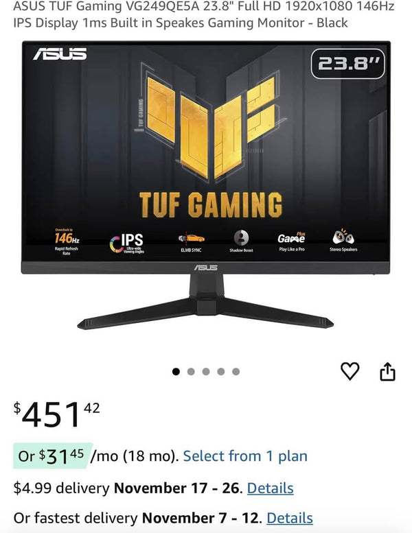 ASUS VG249QE5A Gaming Monitor