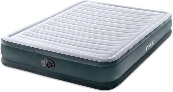 INTEX Dura-Beam Deluxe Queen Air Mattress – Built-In Electric Pump | BNIB