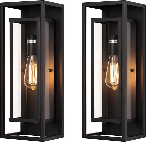 mirrea 18" Classic Outdoor Wall Sconce 1 Light, Pack of 2