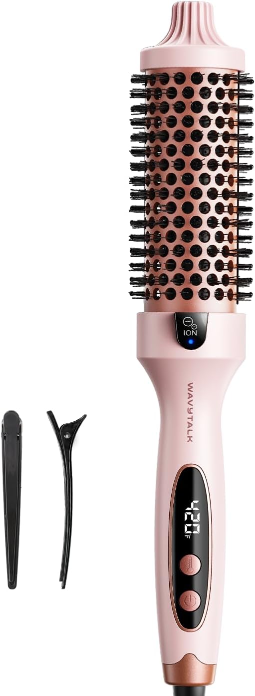 Wavytalk Thermal Brush 1.5-Inch Heated Round Brush – Salon Blowout Styling | Open Box