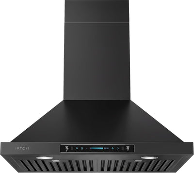 IKTCH 30” Wall Mount Range Hood – 900 CFM Kitchen Vent (Black) | Used Like New