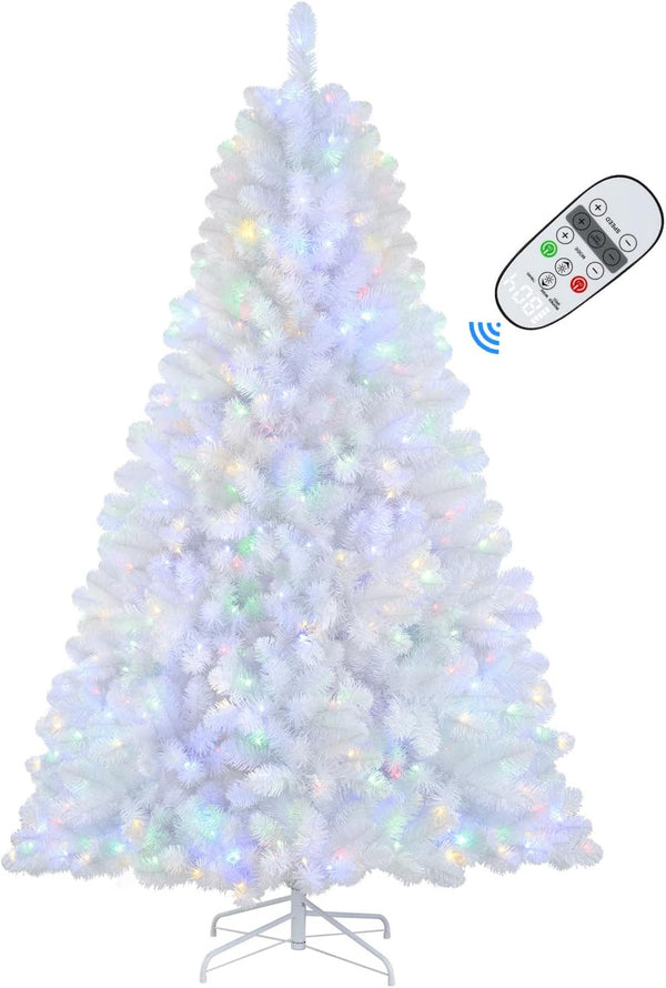 SHareconn 6FT Pre-Lit Classic Spruce Christmas Tree – 330 LED Color-Changing Lights & Remote Control | BNIB