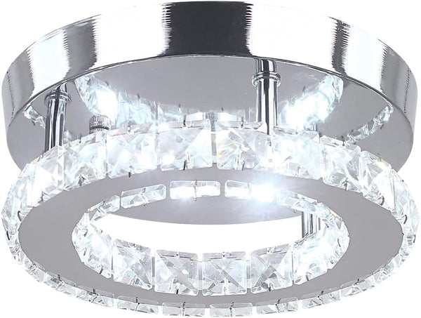 HOPGGIE Modern Crystal Chandelier LED Flush Mount Pendant Lighting
