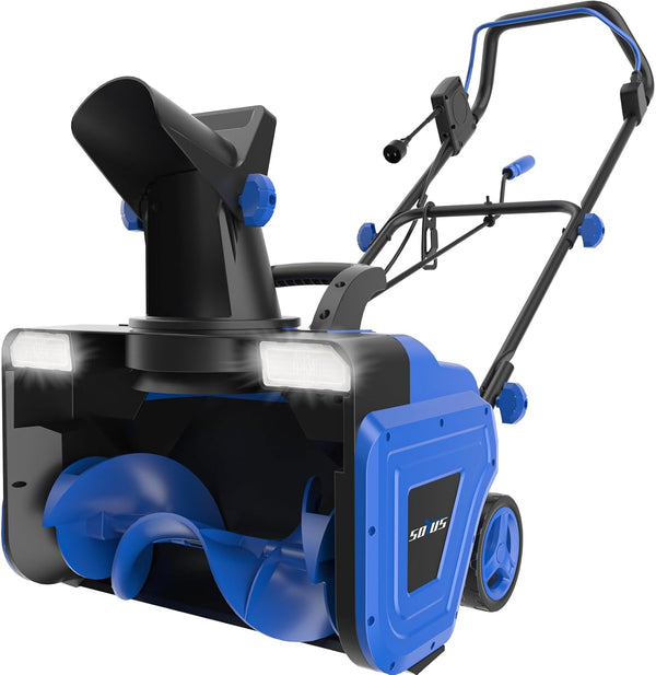 SOYUS 20″ Corded Electric Snow Blower – 15 A Motor, Dual LEDs & 180° Throw | BNIB