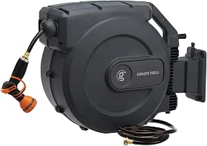 Giraffe Tools 155+5 ft Retractable Garden Hose Reel – Automatic Wall-Mounted Hose System | Used Like New