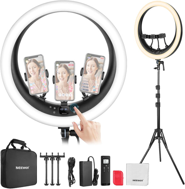 NEEWER RP19H Ring Light Kit (Accessories Only – No Light) – Tripod & Phone Holders | BNIB (Incomplete)