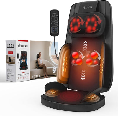 belhope Shiatsu Neck & Back Massager with Heat – 4D Deep Kneading Massage | BNIB