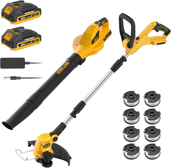 ZEGJAW 20V 2-in-1 Leaf Blower & 12-Inch Cordless String Trimmer Combo Kit – Complete Lawn Care Set | Used