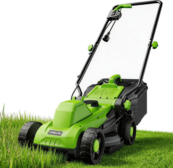 STEELITE 13-Inch 1300W Corded Electric Lawn Mower – 30L Grass Bag | BNIB