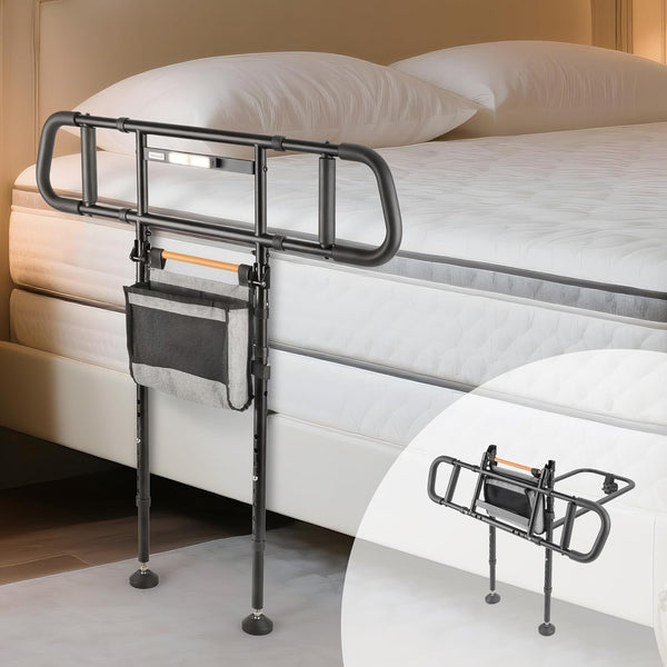 CX5 Pro 350 lb Bed Assist Rail – Foldable Safety Bed Rail with LED Light | BNIB