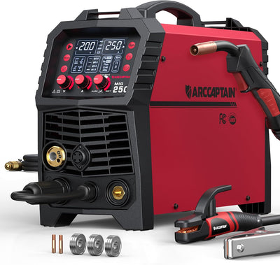 ARCCAPTAIN 250A MIG Welder 110V 220V, 6-in-1 Welding Machine