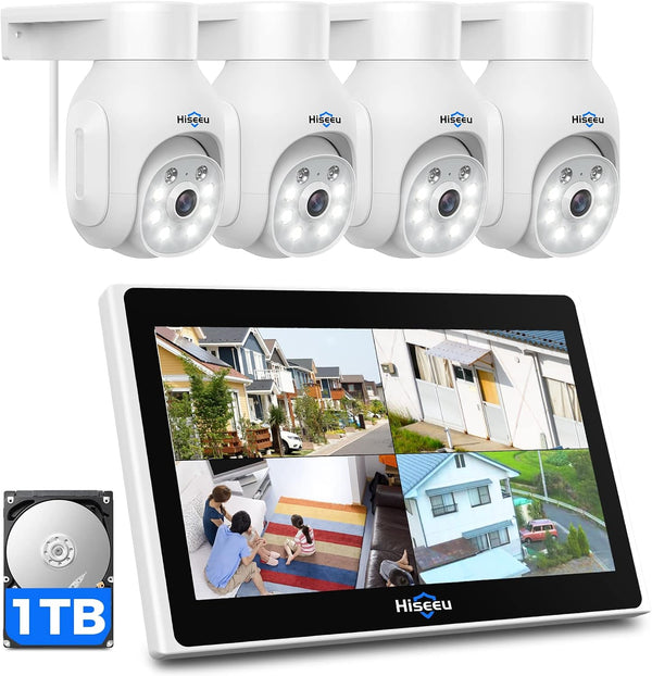 Hiseeu Wireless Security Camera System, 4PCS 5MP Outdoor Camera