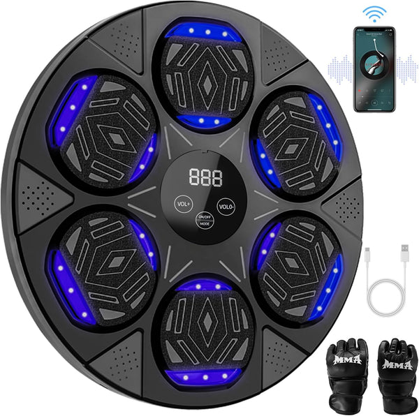 Poetish Smart Music Boxing Machine – LED Wall-Mounted Punching Trainer | Used