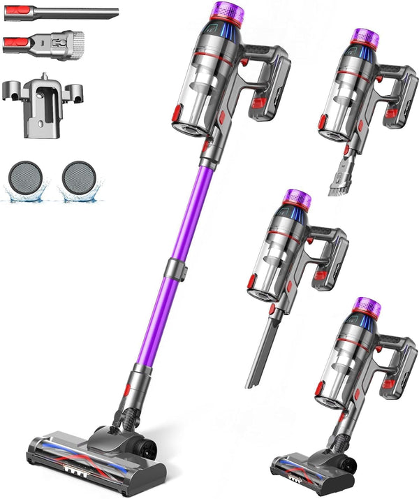 MQDXE Cordless Stick Vacuum Cleaner: 550W Powerful Suction, Used