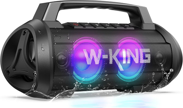 W-KING 120W Peak Bluetooth Party Speaker – 70W Deep Bass, IPX6 Waterproof | Open Box Like New