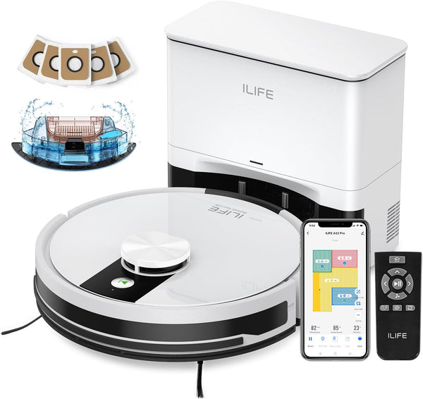 ILIFE A12 Pro LiDAR Navigation Robot Vacuum & Mop Combo – 60-Day Self-Empty Station | Used Like New