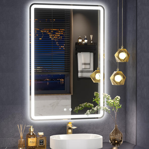 Vosuja 20” x 28” Rounded Rectangle LED Bathroom Mirror – Frameless, 3-Color Dimmable | BNIB (Brand New in Box)