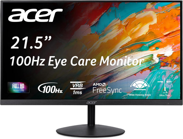 Acer SB222Q EBI 21.5" FHD 100Hz IPS Monitor – Frameless FreeSync Display | BNIB