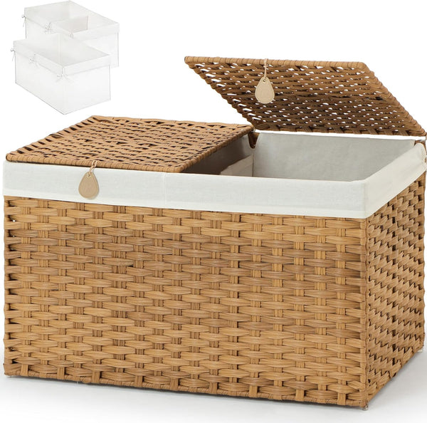 KUREEISE Storage Basket with 2 separate Lid, 105L