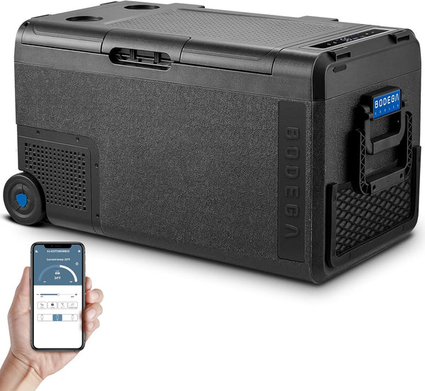 BODEGACOOLER 38L 12V Portable Car Refrigerator – APP-Controlled Electric Cooler | Open Box – Appears New