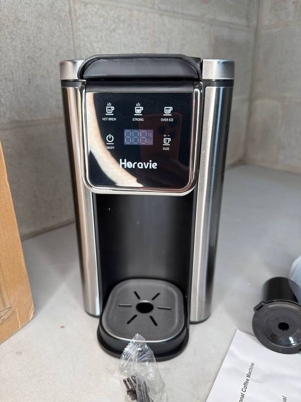 Horavie Single Serve Coffee Maker for K-Cup Pod and Grounds – Hot & Iced Coffee with 5 Brew Sizes & 50 oz Reservoir | BNIB